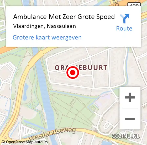 Locatie op kaart van de 112 melding: Ambulance Met Zeer Grote Spoed Naar Vlaardingen, Nassaulaan op 25 juni 2024 18:23