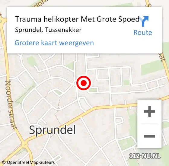 Locatie op kaart van de 112 melding: Trauma helikopter Met Grote Spoed Naar Sprundel, Tussenakker op 25 juni 2024 18:45