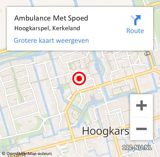 Locatie op kaart van de 112 melding: Ambulance Met Spoed Naar Hoogkarspel, Kerkeland op 25 juni 2024 19:17