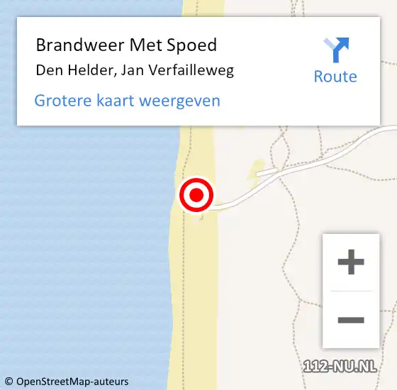 Locatie op kaart van de 112 melding: Brandweer Met Spoed Naar Den Helder, Jan Verfailleweg op 25 juni 2024 19:23