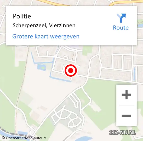 Locatie op kaart van de 112 melding: Politie Scherpenzeel, Vierzinnen op 25 juni 2024 19:40