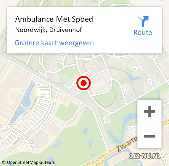 Locatie op kaart van de 112 melding: Ambulance Met Spoed Naar Noordwijk, Druivenhof op 25 juni 2024 20:05