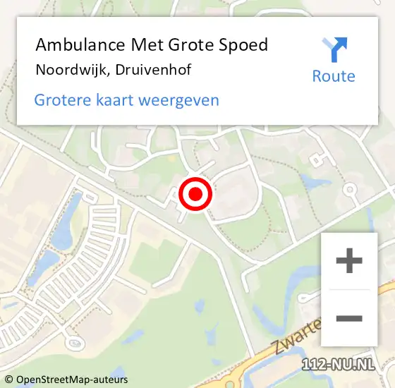 Locatie op kaart van de 112 melding: Ambulance Met Grote Spoed Naar Noordwijk, Druivenhof op 25 juni 2024 20:06