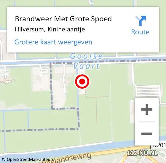 Locatie op kaart van de 112 melding: Brandweer Met Grote Spoed Naar Hilversum, Kininelaantje op 25 juni 2024 20:18