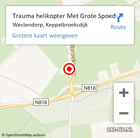 Locatie op kaart van de 112 melding: Trauma helikopter Met Grote Spoed Naar Westendorp, Keppelbroeksdijk op 25 juni 2024 20:25