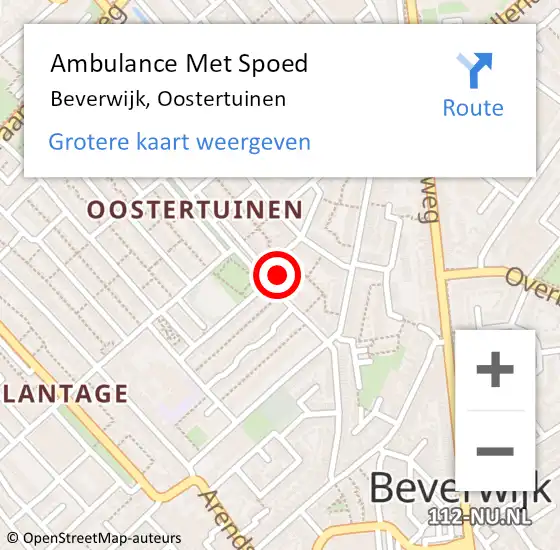 Locatie op kaart van de 112 melding: Ambulance Met Spoed Naar Beverwijk, Oostertuinen op 25 juni 2024 20:31