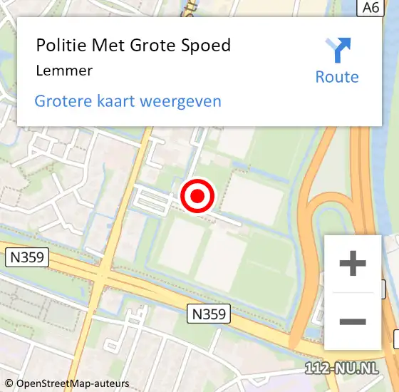 Locatie op kaart van de 112 melding: Politie Met Grote Spoed Naar Lemmer op 25 juni 2024 20:34