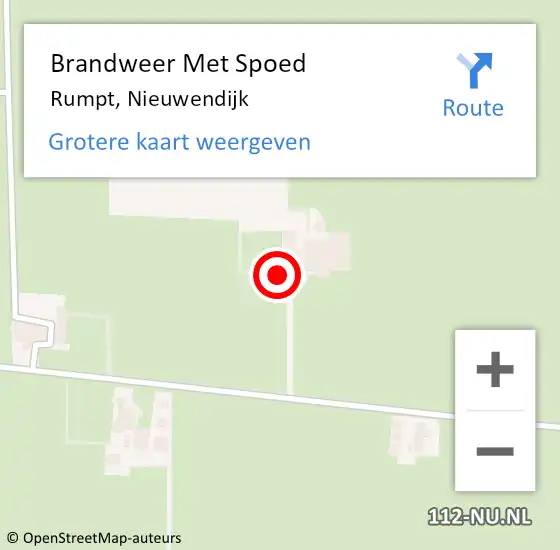 Locatie op kaart van de 112 melding: Brandweer Met Spoed Naar Rumpt, Nieuwendijk op 25 juni 2024 20:35