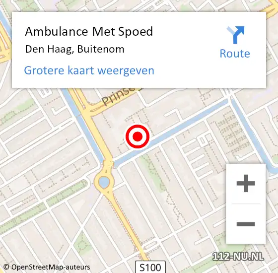 Locatie op kaart van de 112 melding: Ambulance Met Spoed Naar Den Haag, Buitenom op 25 juni 2024 20:36