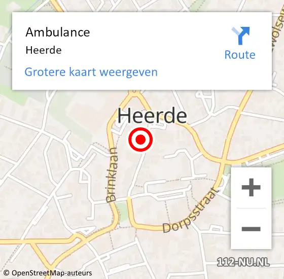 Locatie op kaart van de 112 melding: Ambulance Heerde op 25 juni 2024 20:58