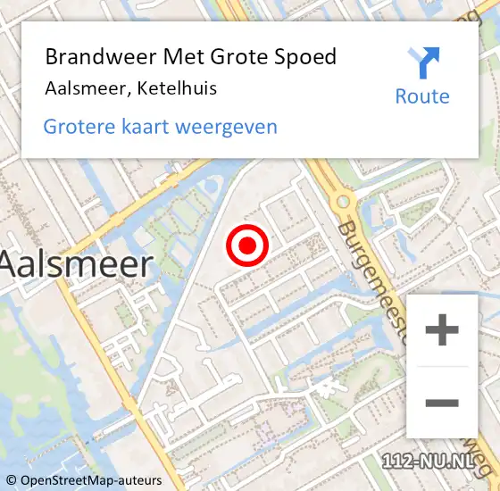 Locatie op kaart van de 112 melding: Brandweer Met Grote Spoed Naar Aalsmeer, Ketelhuis op 25 juni 2024 21:27