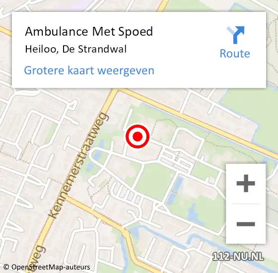 Locatie op kaart van de 112 melding: Ambulance Met Spoed Naar Heiloo, De Strandwal op 25 juni 2024 21:32