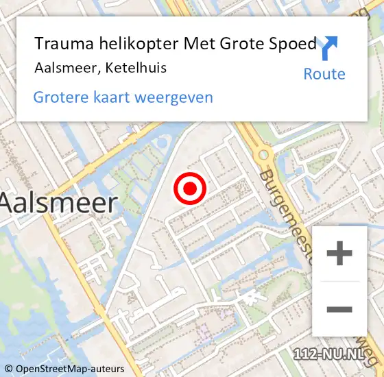 Locatie op kaart van de 112 melding: Trauma helikopter Met Grote Spoed Naar Aalsmeer, Ketelhuis op 25 juni 2024 21:47