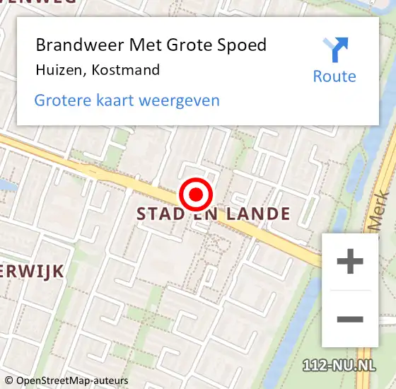 Locatie op kaart van de 112 melding: Brandweer Met Grote Spoed Naar Huizen, Kostmand op 25 juni 2024 21:53