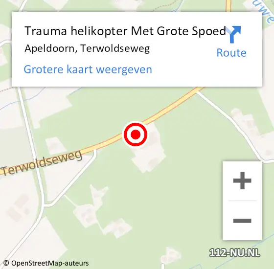 Locatie op kaart van de 112 melding: Trauma helikopter Met Grote Spoed Naar Apeldoorn, Terwoldseweg op 25 juni 2024 21:55