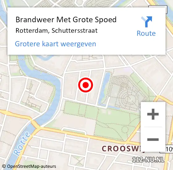 Locatie op kaart van de 112 melding: Brandweer Met Grote Spoed Naar Rotterdam, Schuttersstraat op 25 juni 2024 23:16