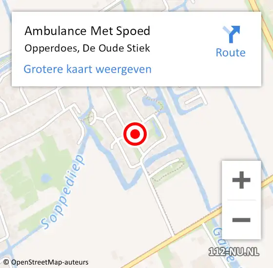 Locatie op kaart van de 112 melding: Ambulance Met Spoed Naar Opperdoes, De Oude Stiek op 25 juni 2024 23:46