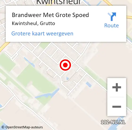 Locatie op kaart van de 112 melding: Brandweer Met Grote Spoed Naar Kwintsheul, Grutto op 25 juni 2024 23:51