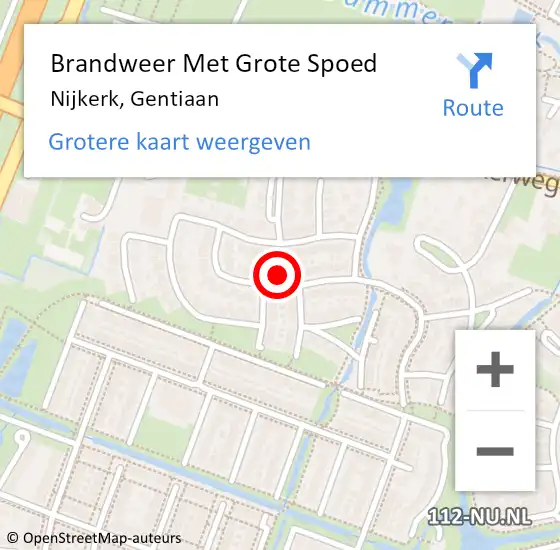 Locatie op kaart van de 112 melding: Brandweer Met Grote Spoed Naar Nijkerk, Gentiaan op 26 juni 2024 00:06