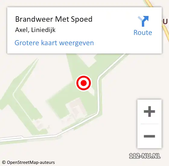 Locatie op kaart van de 112 melding: Brandweer Met Spoed Naar Axel, Liniedijk op 26 juni 2024 00:09