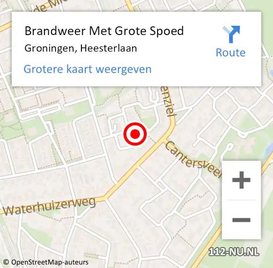 Locatie op kaart van de 112 melding: Brandweer Met Grote Spoed Naar Groningen, Heesterlaan op 26 juni 2024 01:34