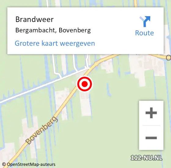 Locatie op kaart van de 112 melding: Brandweer Bergambacht, Bovenberg op 26 juni 2024 01:54