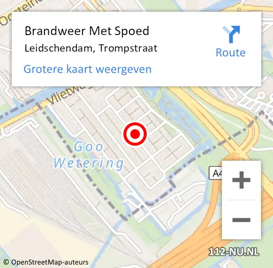 Locatie op kaart van de 112 melding: Brandweer Met Spoed Naar Leidschendam, Trompstraat op 26 juni 2024 02:25