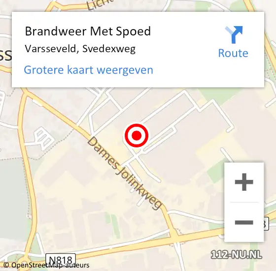 Locatie op kaart van de 112 melding: Brandweer Met Spoed Naar Varsseveld, Svedexweg op 26 juni 2024 02:46