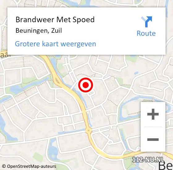 Locatie op kaart van de 112 melding: Brandweer Met Spoed Naar Beuningen, Zuil op 26 juni 2024 03:48