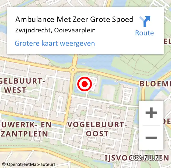 Locatie op kaart van de 112 melding: Ambulance Met Zeer Grote Spoed Naar Zwijndrecht, Ooievaarplein op 26 juni 2024 04:18