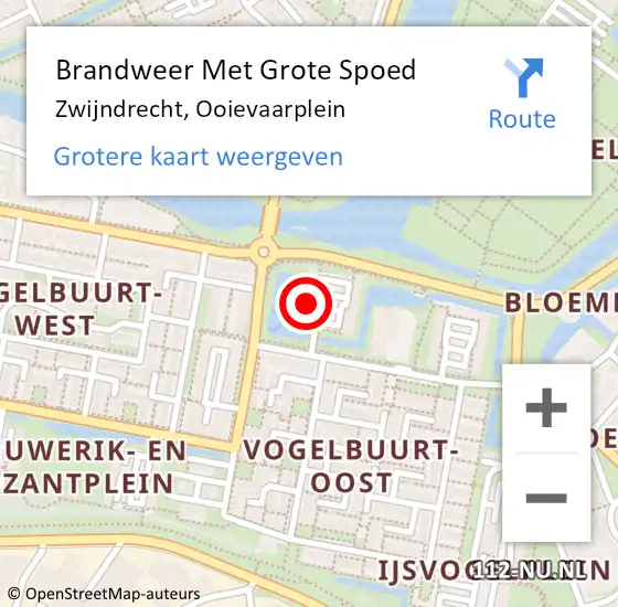 Locatie op kaart van de 112 melding: Brandweer Met Grote Spoed Naar Zwijndrecht, Ooievaarplein op 26 juni 2024 04:27