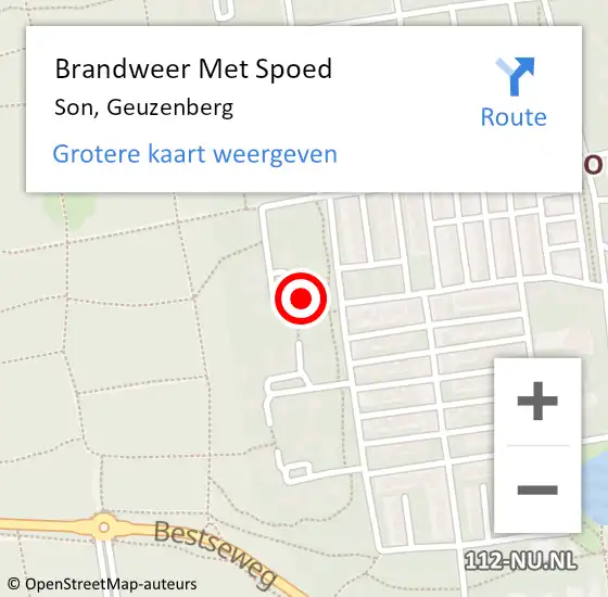 Locatie op kaart van de 112 melding: Brandweer Met Spoed Naar Son, Geuzenberg op 26 juni 2024 06:50