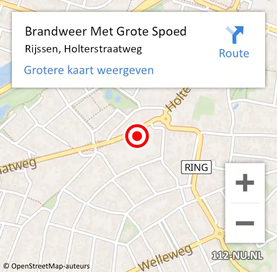 Locatie op kaart van de 112 melding: Brandweer Met Grote Spoed Naar Rijssen, Holterstraatweg op 26 juni 2024 06:51