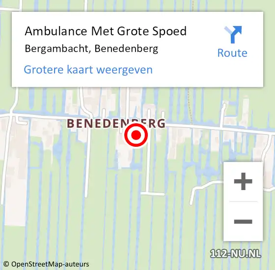 Locatie op kaart van de 112 melding: Ambulance Met Grote Spoed Naar Bergambacht, Benedenberg op 26 juni 2024 07:01