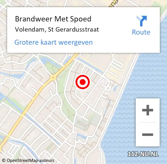 Locatie op kaart van de 112 melding: Brandweer Met Spoed Naar Volendam, St Gerardusstraat op 10 oktober 2014 18:08