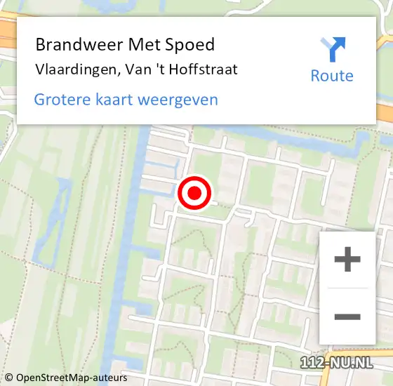 Locatie op kaart van de 112 melding: Brandweer Met Spoed Naar Vlaardingen, Van 't Hoffstraat op 26 juni 2024 07:47