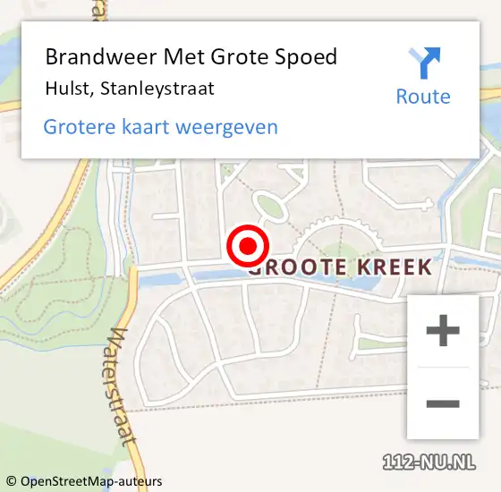 Locatie op kaart van de 112 melding: Brandweer Met Grote Spoed Naar Hulst, Stanleystraat op 26 juni 2024 08:08