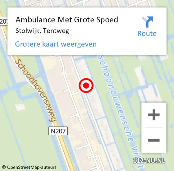 Locatie op kaart van de 112 melding: Ambulance Met Grote Spoed Naar Stolwijk, Tentweg op 26 juni 2024 08:36