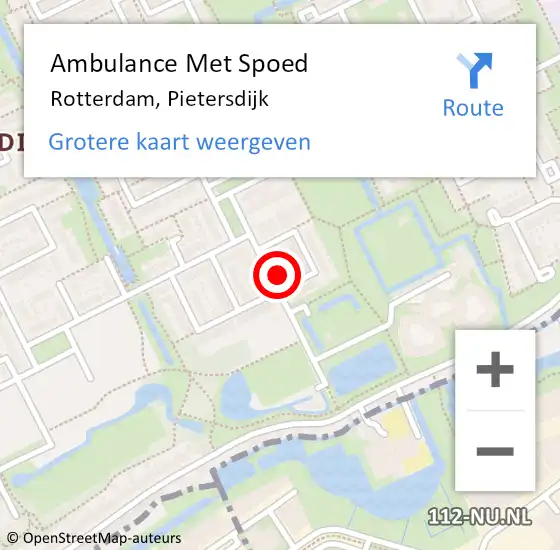 Locatie op kaart van de 112 melding: Ambulance Met Spoed Naar Rotterdam, Pietersdijk op 26 juni 2024 09:09