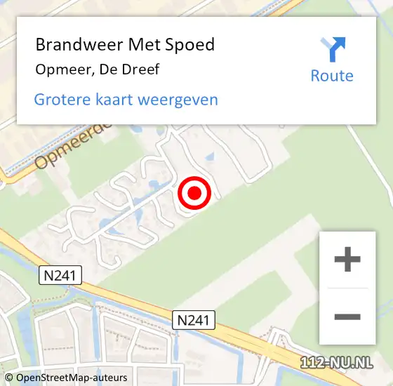 Locatie op kaart van de 112 melding: Brandweer Met Spoed Naar Opmeer, De Dreef op 26 juni 2024 10:00