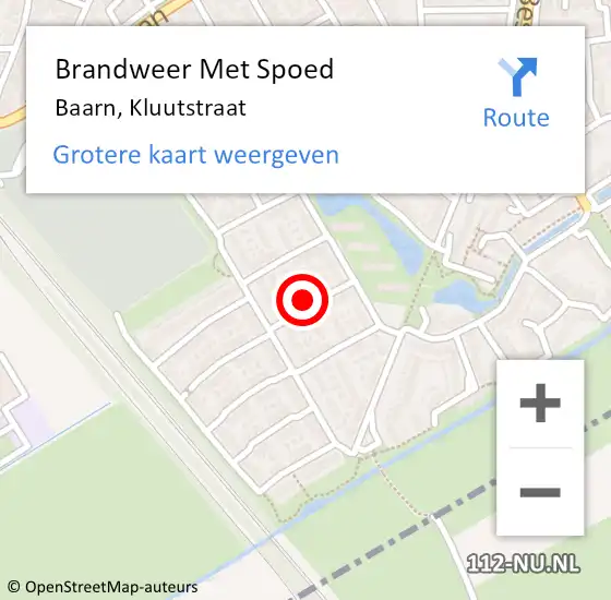 Locatie op kaart van de 112 melding: Brandweer Met Spoed Naar Baarn, Kluutstraat op 26 juni 2024 10:12