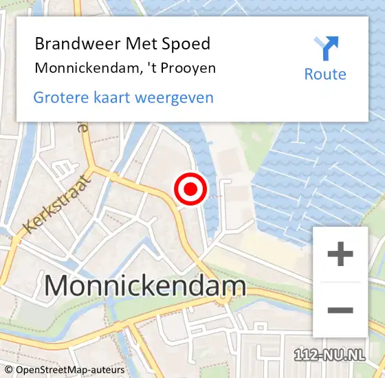 Locatie op kaart van de 112 melding: Brandweer Met Spoed Naar Monnickendam, 't Prooyen op 26 juni 2024 10:17