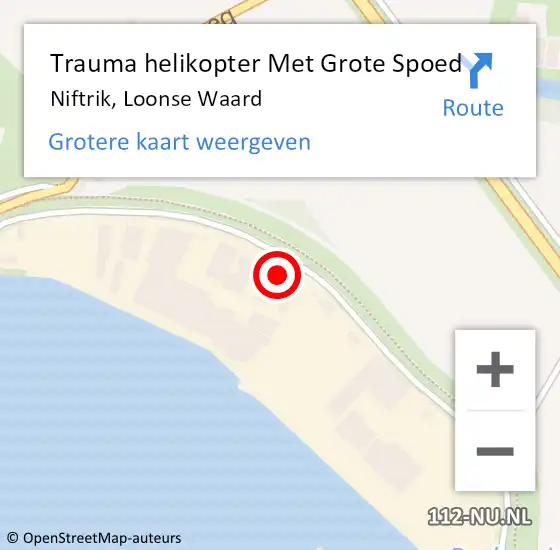 Locatie op kaart van de 112 melding: Trauma helikopter Met Grote Spoed Naar Niftrik, Loonse Waard op 26 juni 2024 11:15