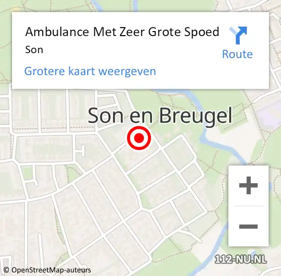 Locatie op kaart van de 112 melding: Ambulance Met Zeer Grote Spoed Naar Son op 26 juni 2024 11:46