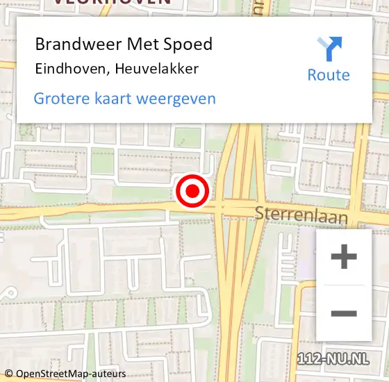 Locatie op kaart van de 112 melding: Brandweer Met Spoed Naar Eindhoven, Heuvelakker op 26 juni 2024 11:57