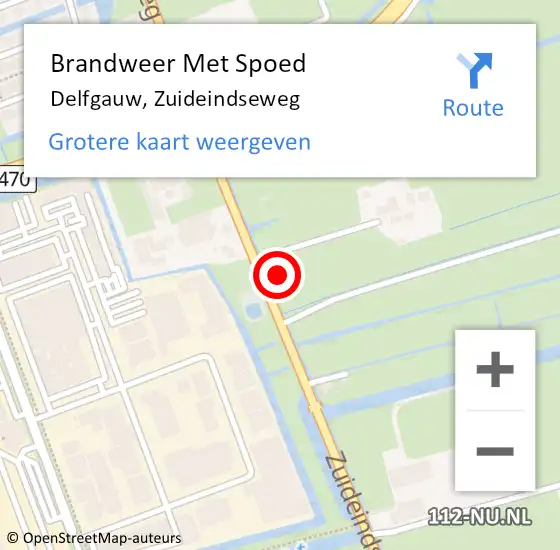 Locatie op kaart van de 112 melding: Brandweer Met Spoed Naar Delfgauw, Zuideindseweg op 26 juni 2024 12:07