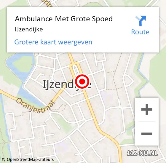 Locatie op kaart van de 112 melding: Ambulance Met Grote Spoed Naar IJzendijke op 26 juni 2024 12:16