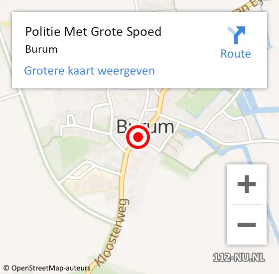 Locatie op kaart van de 112 melding: Politie Met Grote Spoed Naar Burum op 26 juni 2024 12:20