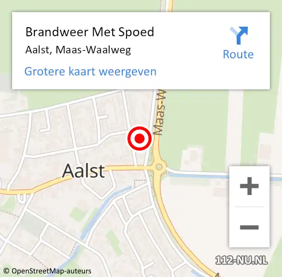 Locatie op kaart van de 112 melding: Brandweer Met Spoed Naar Aalst, Maas-Waalweg op 26 juni 2024 12:20