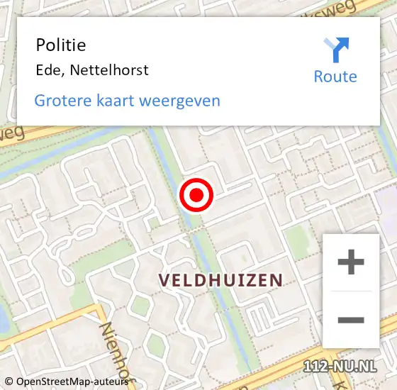 Locatie op kaart van de 112 melding: Politie Ede, Nettelhorst op 26 juni 2024 12:24